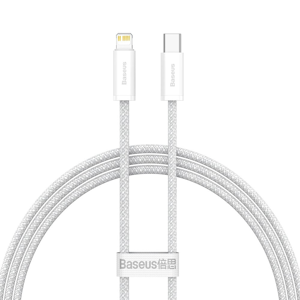 USB-C - Lightning Baseus Dynamic Fast Charging data- og opladningskabel, 20W, 1m, hvid CALD000002