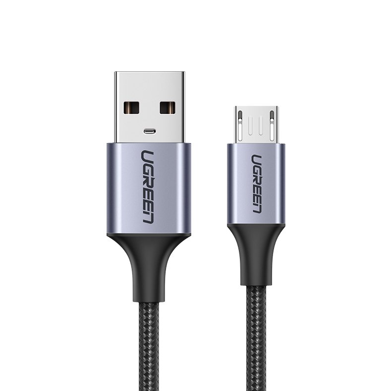 Data- og opladningskabel USB-A - microUSB UGREEN US290, 18W, 1,5 m, Sort