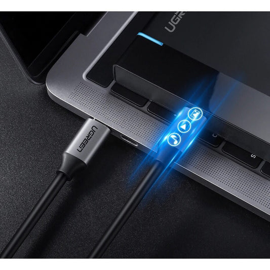 USB-C data- og opladningskabel - USB-C UGREEN USB-C US161, 60W, 1,5 m, grå