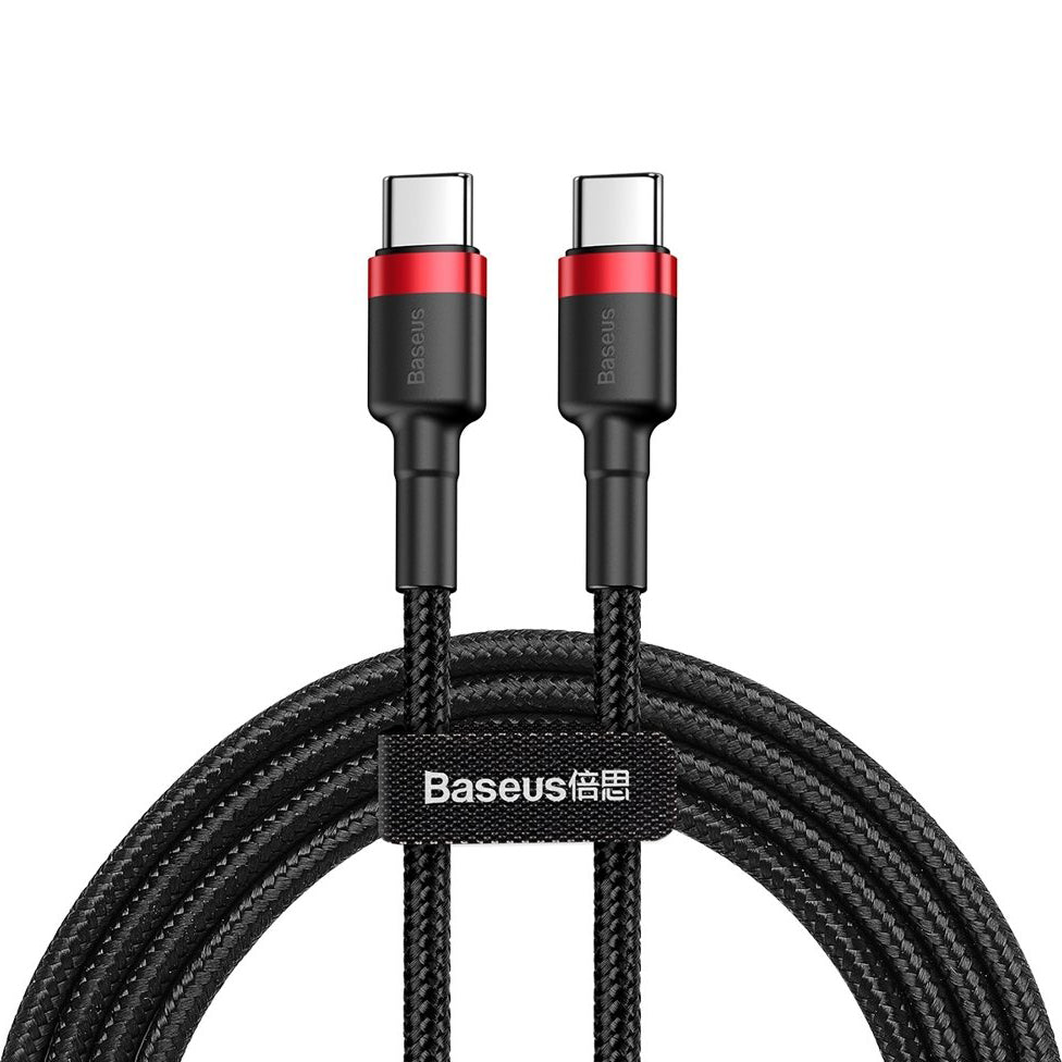 USB-C data- og opladningskabel - USB-C Baseus Cafule, 60W, 1m, rød CATKLF-G91