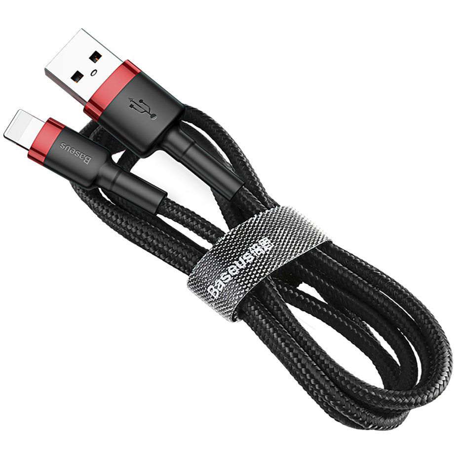 Data- og opladningskabel USB-A - Lightning Baseus Cafule, 18W, 0,5m, Rød CALKLF-A19