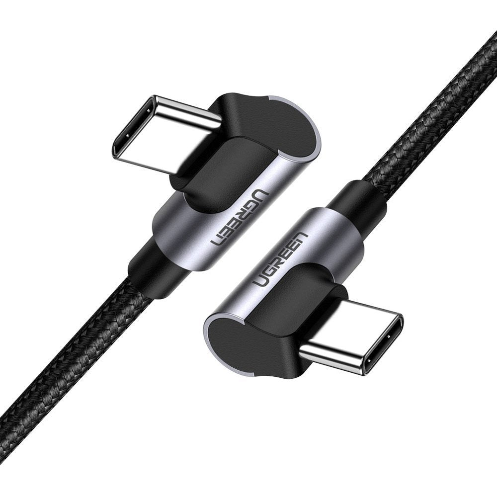 USB-C data- og opladningskabel - USB-C UGREEN US323 USB-C vinklet, 60W, 1m, sort