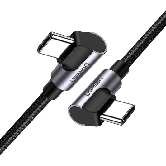 USB-C data- og opladningskabel - USB-C UGREEN US323 USB-C vinklet, 60W, 1m, sort