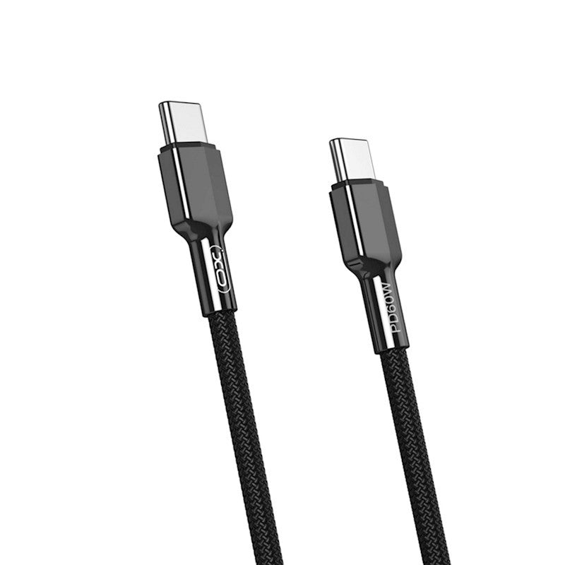 USB-C Data- og Opladningskabel - USB-C XO Design NB183B, 60W, 1m, Sort