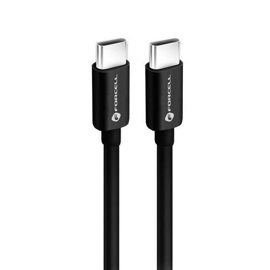 USB-C data- og opladningskabel - USB-C Forcell F-Energy C338, 60W, 0,25 m, sort