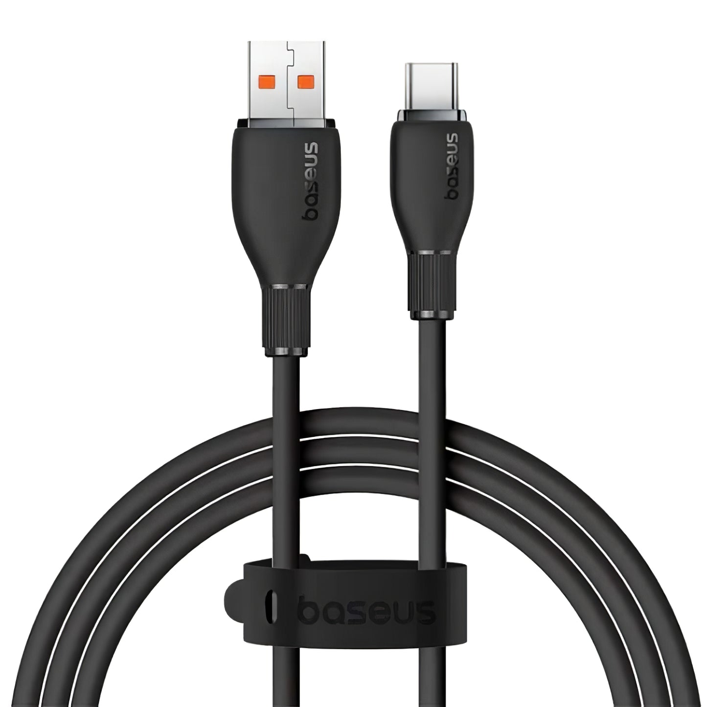 USB-A - USB-C Baseus Pudding data- og opladningskabel, 100W, 2m, sort P10355703111-01