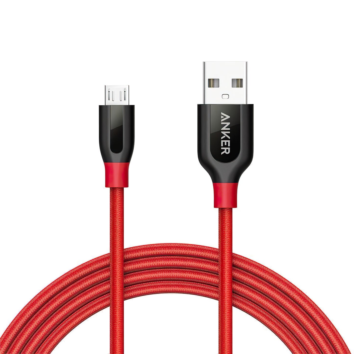 Data- og opladningskabel USB-A - microUSB Anker PowerLine+, 18W, 1,8m, Rød A8143091