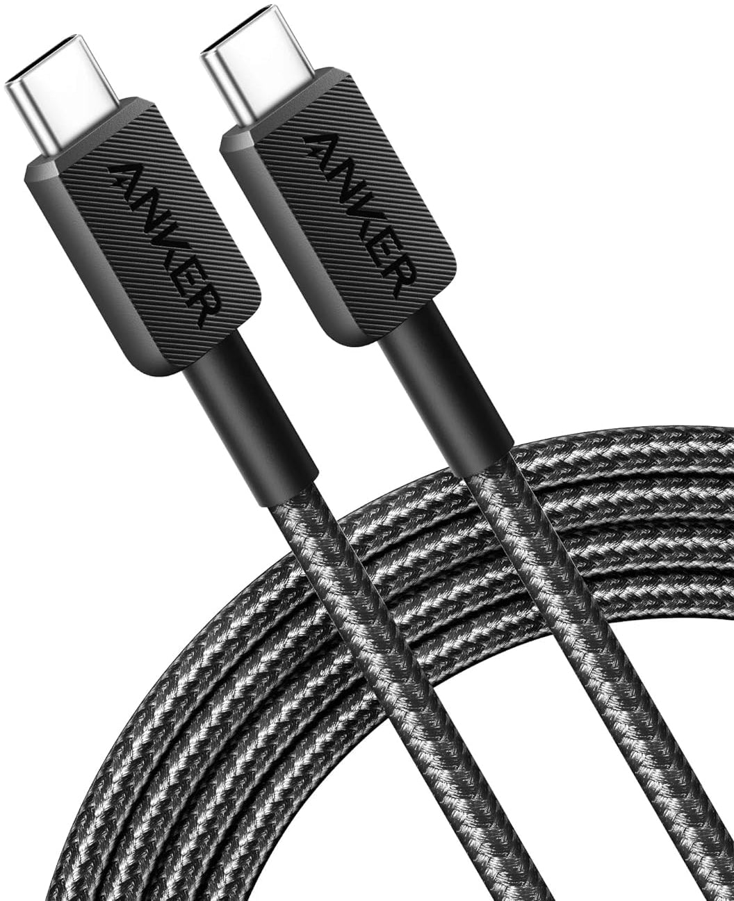 Data- og opladningskabel USB-C - USB-C Anker 322, 60W, 1.8m, Sort A81F6G11