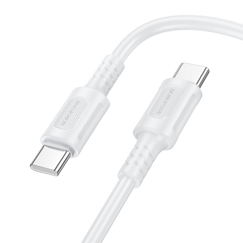 USB-C data- og opladningskabel - USB-C Borofone BX111 Feliz, 60W, 1m, hvid