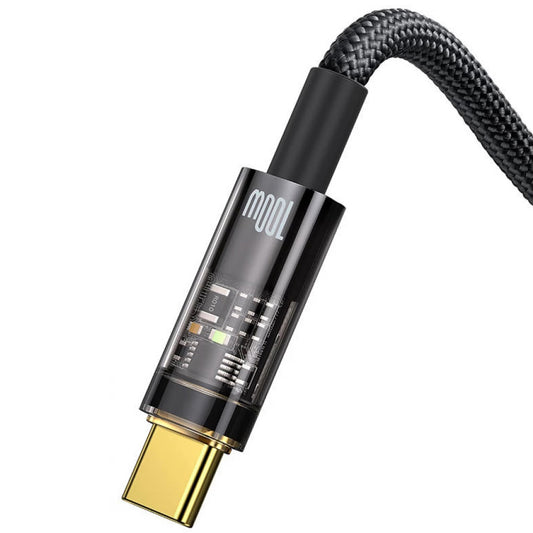 USB-A til USB-C Baseus Explorer data- og opladningskabel, 100W, 1m, sort CATS000201