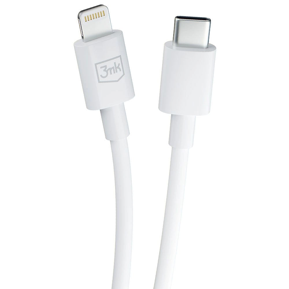 USB-C - Lightning Data- og Opladningskabel 3MK Hyper, 20W, 1,2m, Hvid
