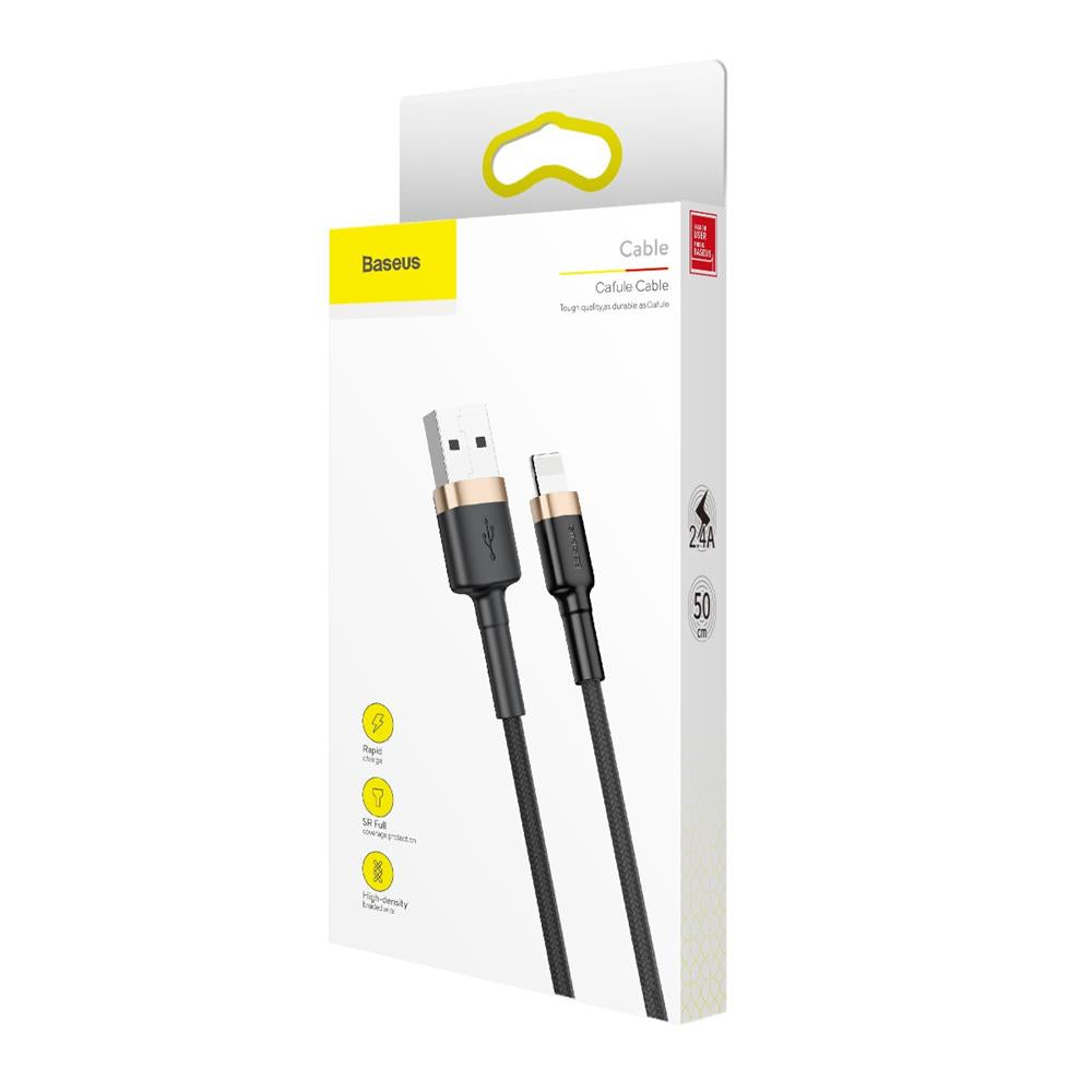 USB-A til Lightning data- og opladningskabel Baseus Cafule, 18W, 1m, Guld CALKLF-BV1