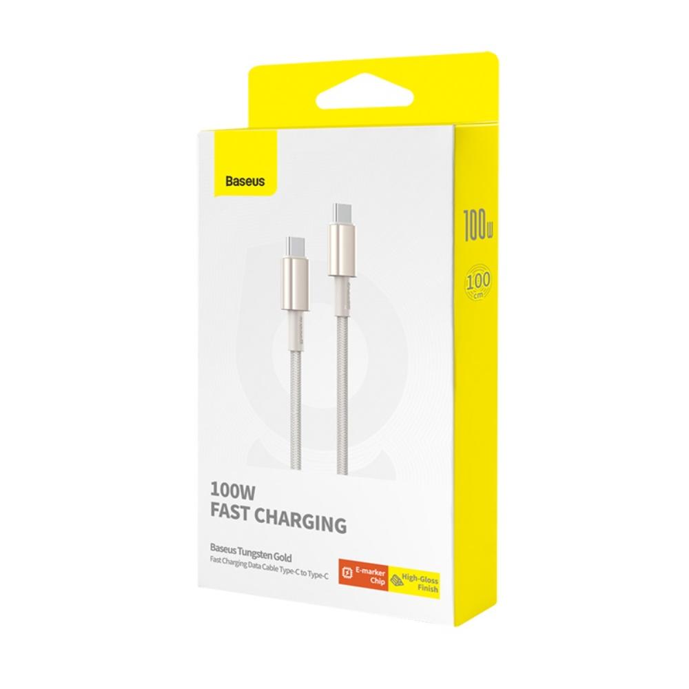 Data- og opladningskabel USB-C - USB-C Baseus Tungsten Gold, 100W, 1m, Guld P10319800G21-00
