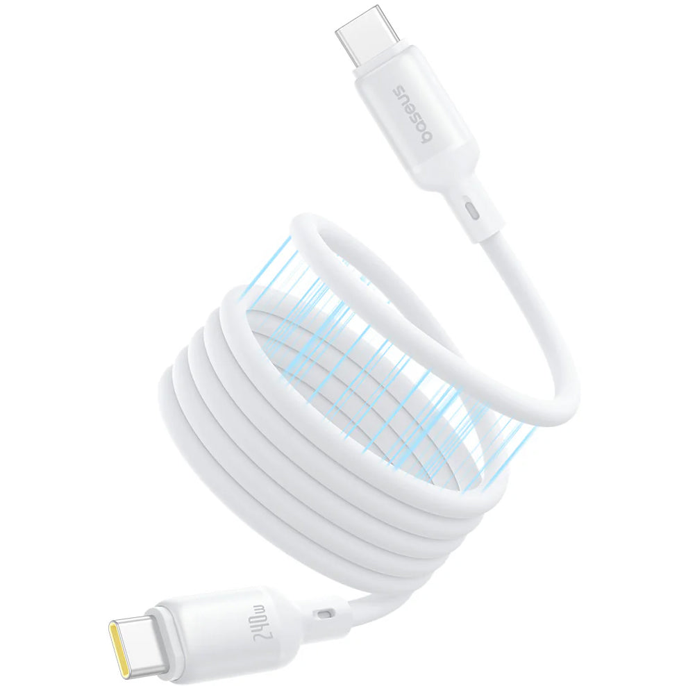 USB-C - USB-C Baseus PicoGo data- og opladningskabel, 240W, 1m, Hvid P10376800211-00