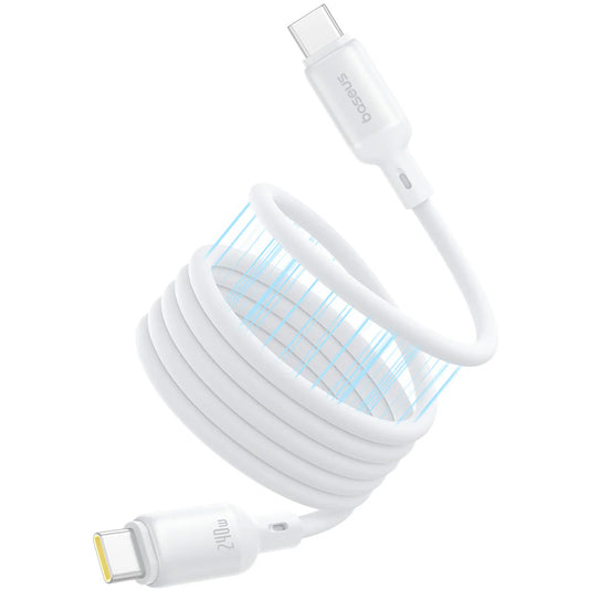 USB-C - USB-C Baseus PicoGo data- og opladningskabel, 240W, 1m, Hvid P10376800211-00