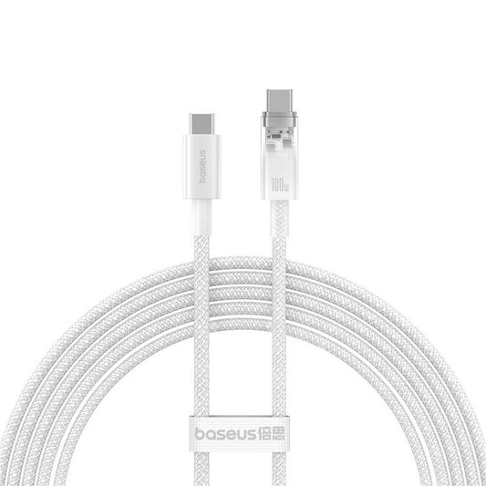 Data- og opladningskabel USB-C - USB-C Baseus Explorer, 100W, 2m, Hvid P10319703221-01