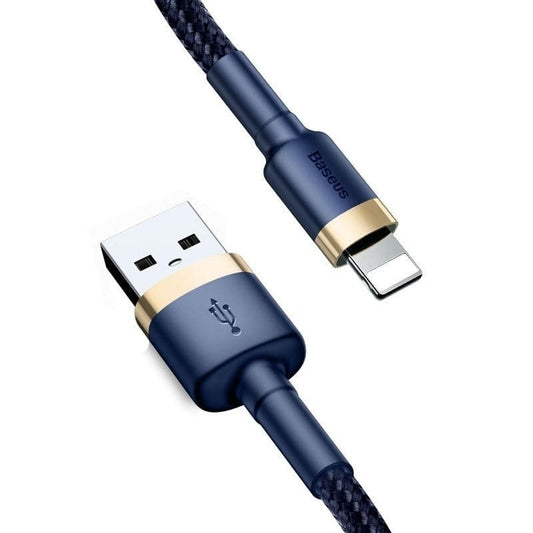 USB-A - Lightning Baseus Cafule data- og opladningskabel, 18W, 2m, Marineblå CALKLF-CV3