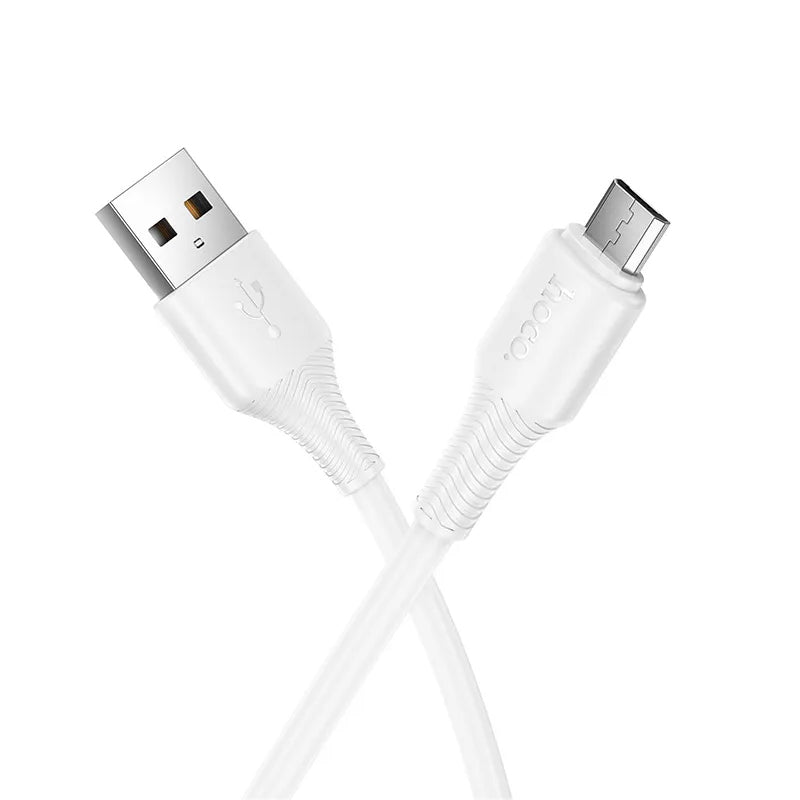 Data- og opladningskabel USB-A - microUSB HOCO X120, 18W, 1m, Hvid