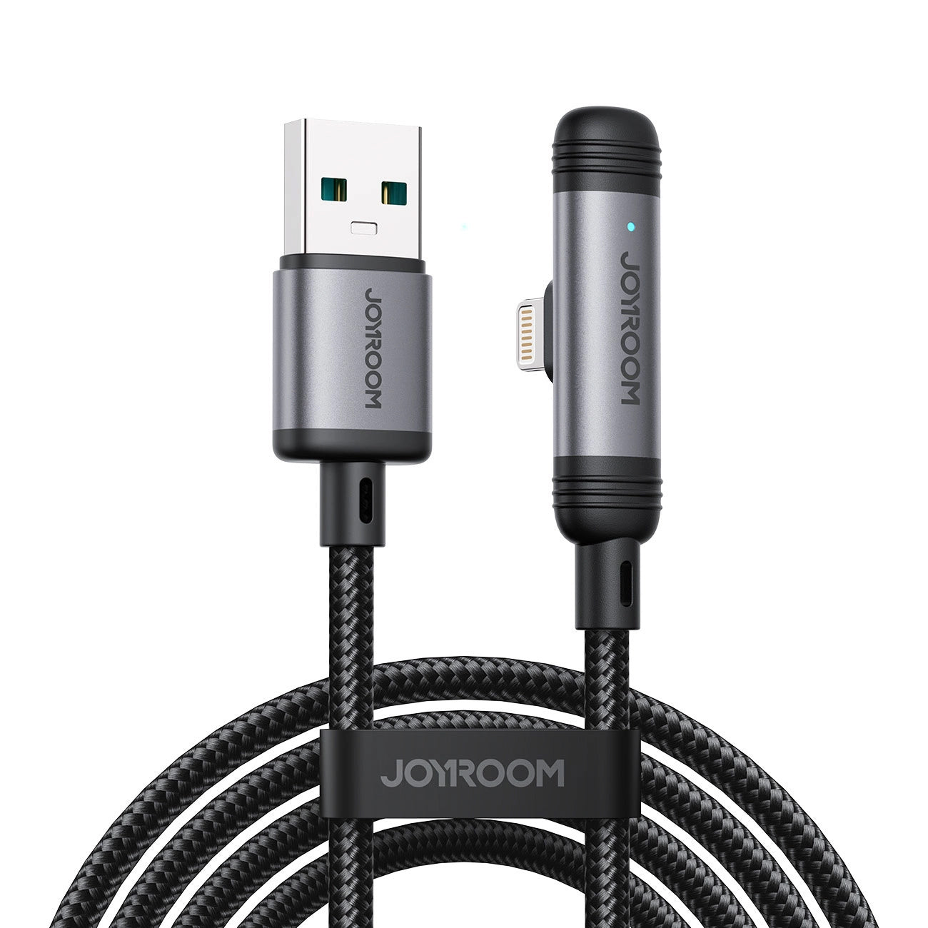 Data- og opladningskabel USB-A - USB-C Joyroom S-A56 EnjoyX Angled, 20W, 1,2 m, Sort