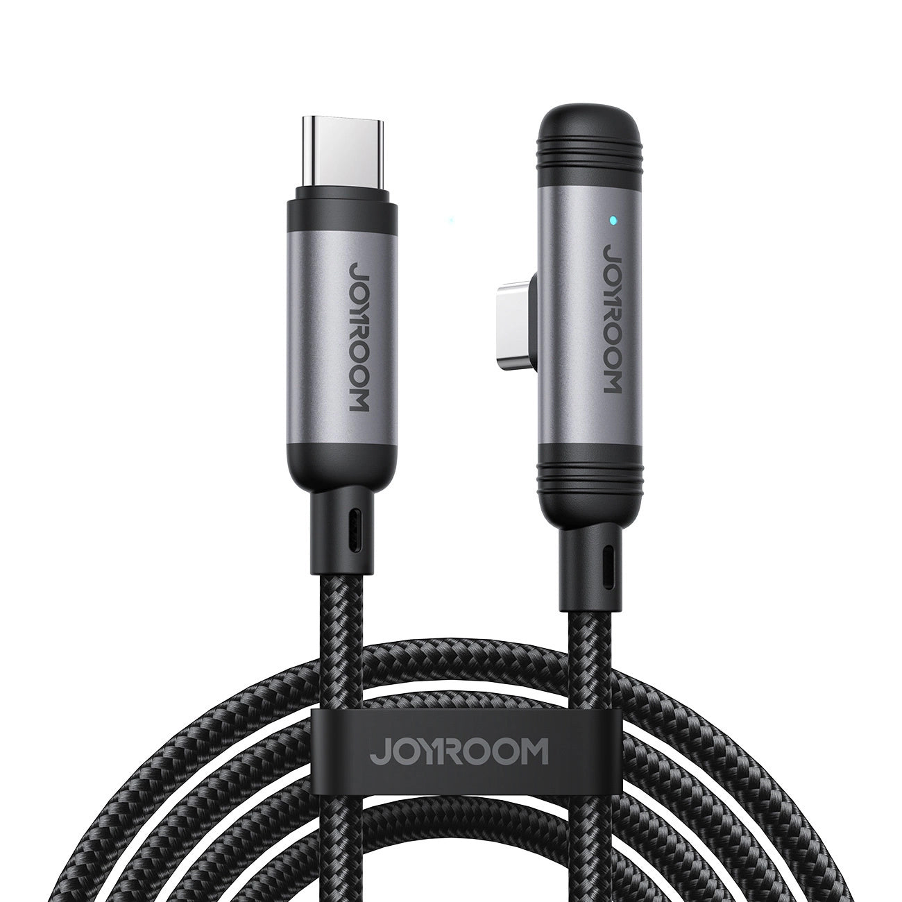 USB-C Data- og Opladningskabel - USB-C Joyroom S-A56 EnjoyX Angled, 60W, 1.2m, Sort