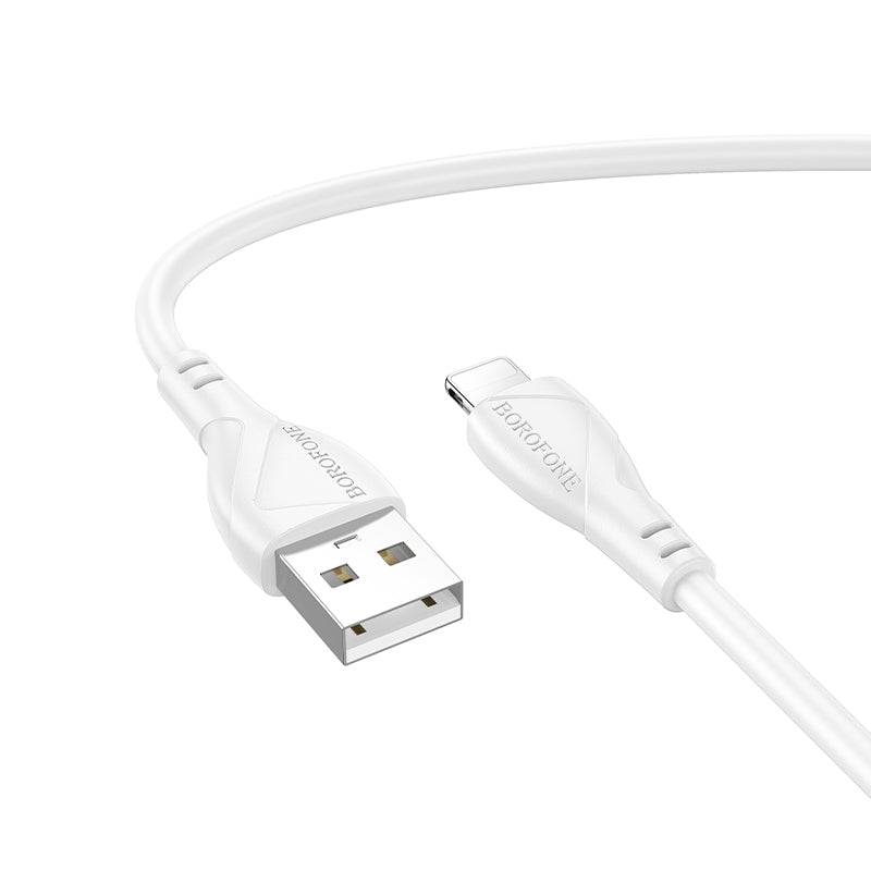 Data- og opladningskabel USB-A - Lightning Borofone BX121 Energy, 18W, 1m, Hvid