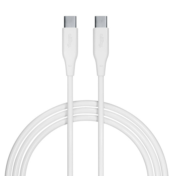 USB-C Data- og Opladningskabel - USB-C Allity. AUC-02, 100W, 1m, Hvid