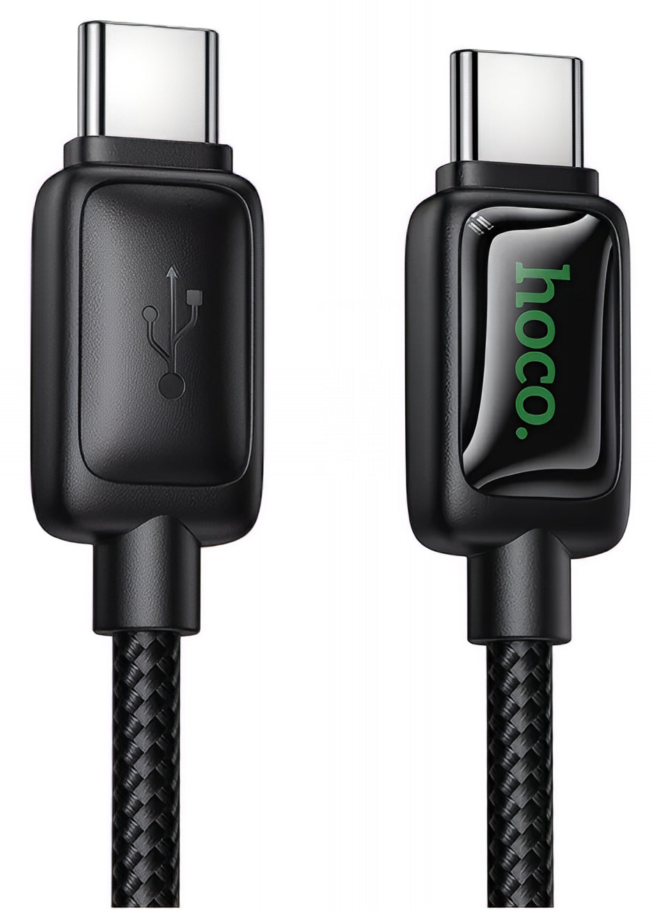 USB-C Data- og Opladningskabel - USB-C HOCO U146, 60W, 1.2m, Sort
