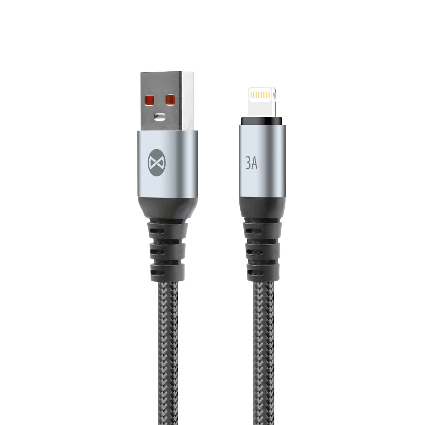 Data- og opladningskabel USB-A - Lightning Forever Braix, 18W, 1m, Sort