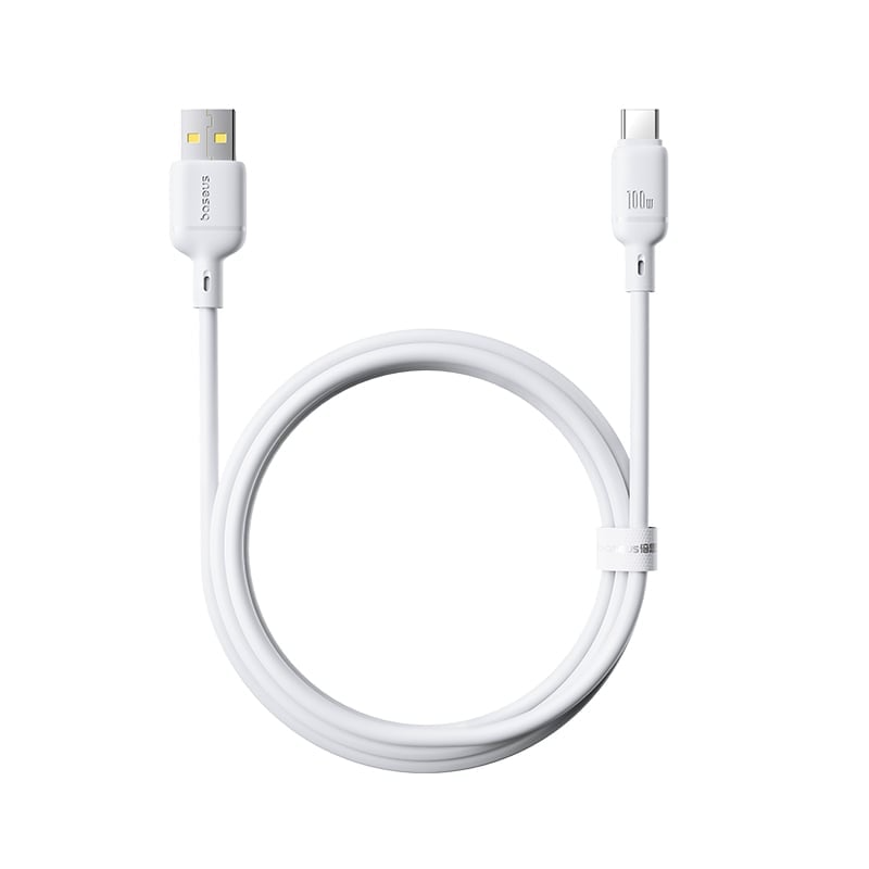 Data- og opladningskabel USB-A - USB-C Baseus Silky, 100W, 1m, Hvid P10377703213-00