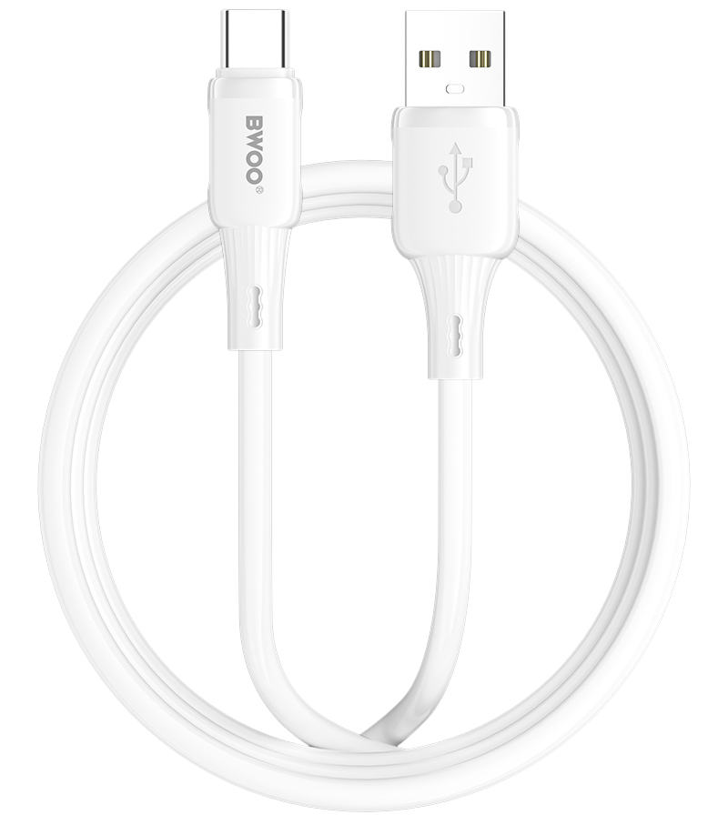 USB-A til USB-C data- og opladningskabel BWOO X329C, 15W, 1m, hvid