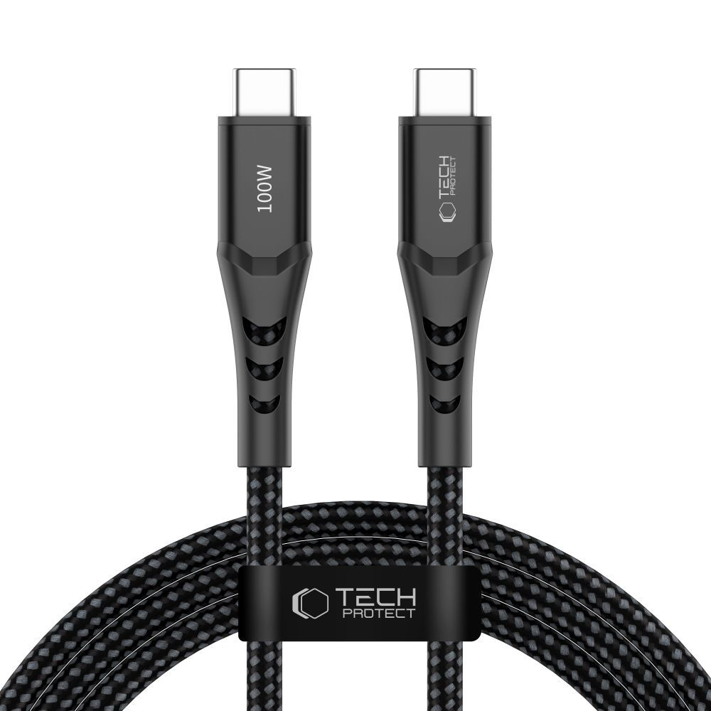 USB-C Data- og Opladningskabel - USB-C Tech-Protect UB11T Ultraboost, 100W, 2m, Sort