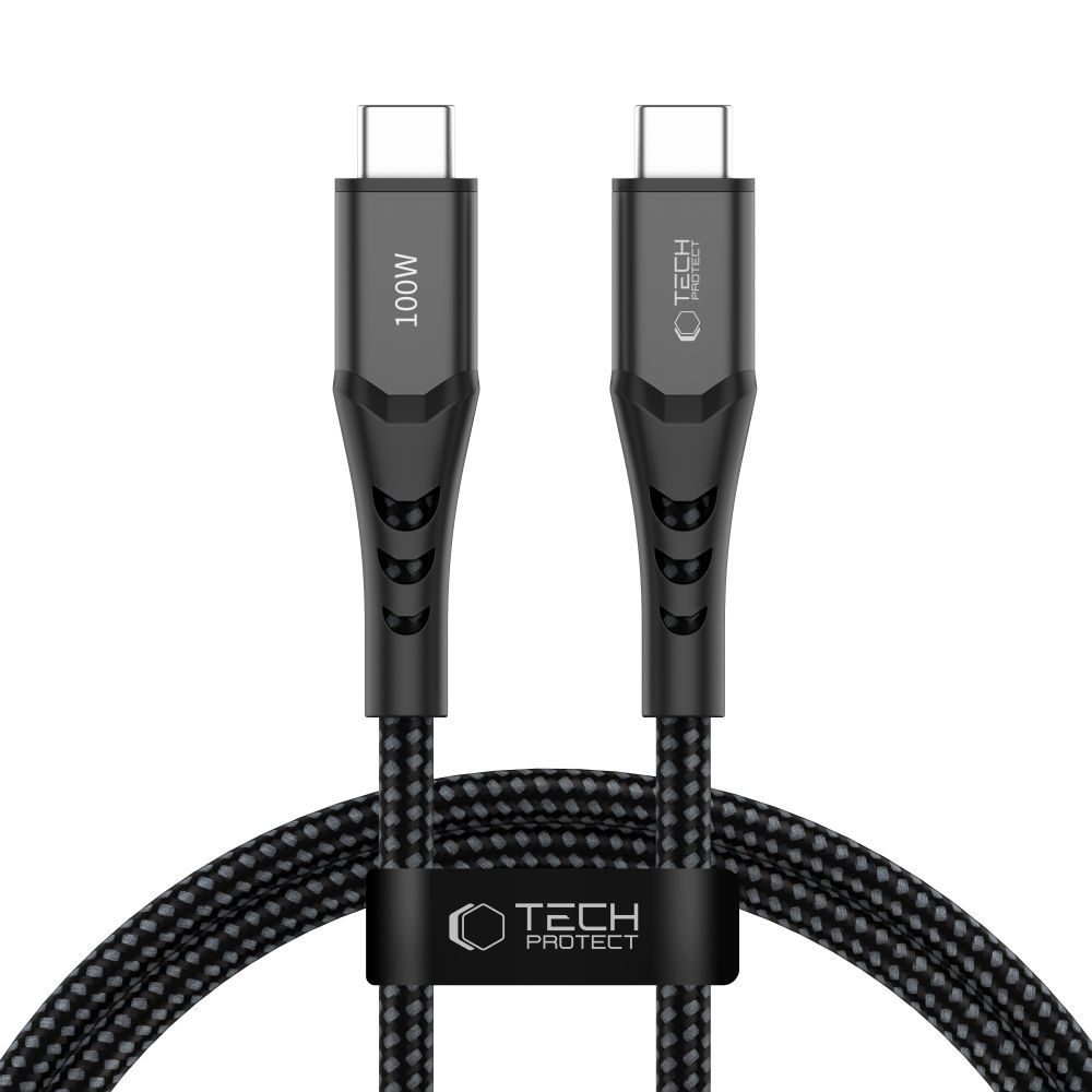 USB-C Data- og Opladningskabel - USB-C Tech-Protect UB11T Ultraboost, 100W, 1m, Sort