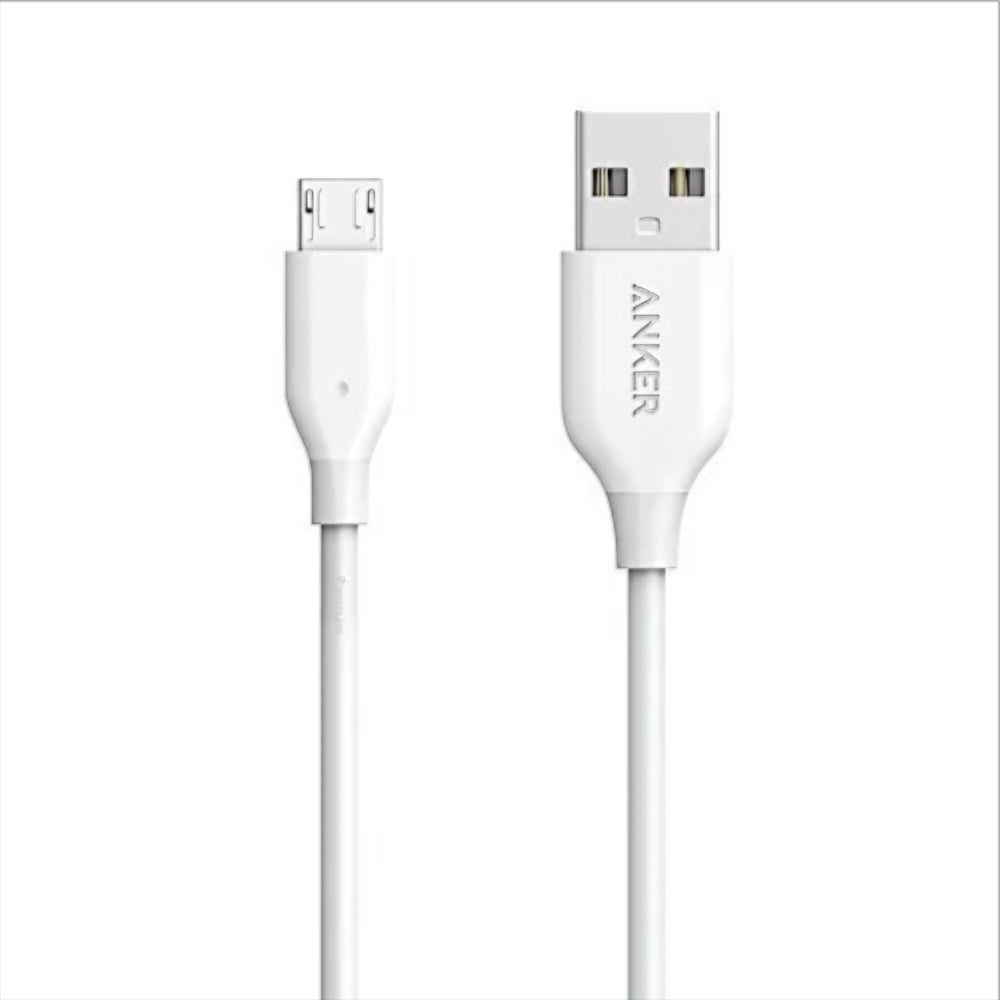 Data- og opladningskabel USB-A - microUSB Anker PowerLine, 18W, 1m, Hvid A8132H21