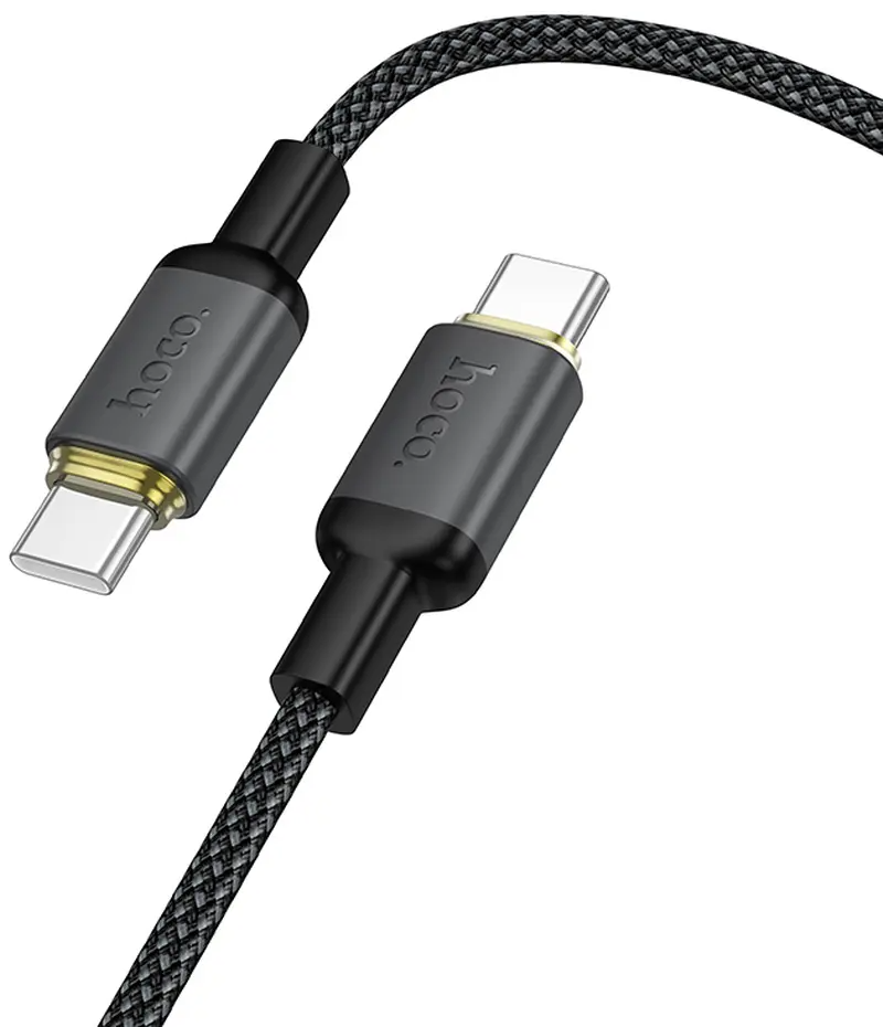 USB-C Data- og Opladningskabel - USB-C HOCO X128 Benefit, 60W, 1m, Sort