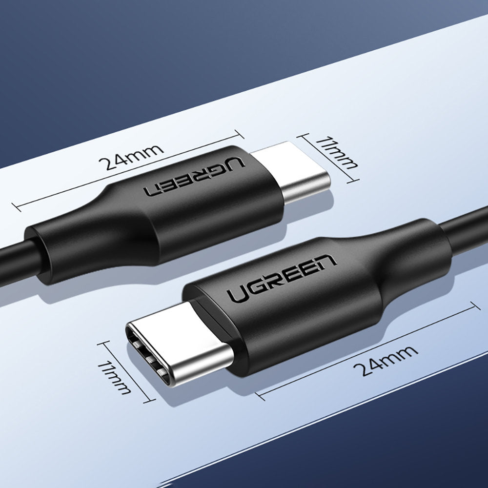 USB-C data- og opladningskabel - USB-C UGREEN US286, 60W, 2m, Sort
