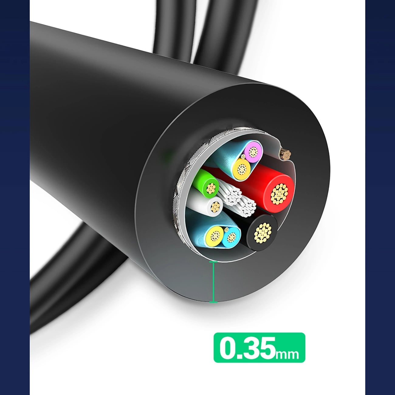 USB-A - USB-C UGREEN US184 data- og opladningskabel, 18W, 0.5m, Sort