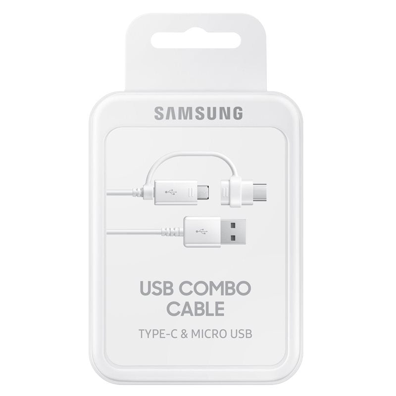 Data- og opladningskabel USB-A - USB-C / microUSB Samsung Combo 2in1, 18W, 1,5m, Hvid EP-DG930DWEGWW