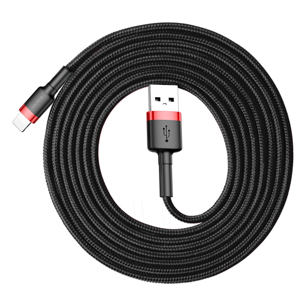 Data- og opladningskabel USB-A - Lightning Baseus Cafule, 18W, 2m, Rød CALKLF-C19