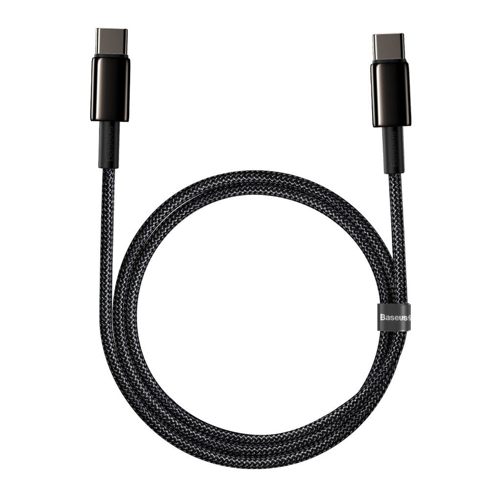 USB-C data- og opladningskabel - USB-C Baseus Tungsten Baseus Tungsten Gold, 100W, 1m, sort CATWJ-01 CATWJ-01