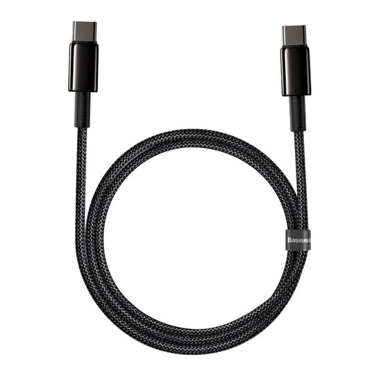 USB-C data- og opladningskabel - USB-C Baseus Tungsten Baseus Tungsten Gold, 100W, 2m, sort CATWJ-A01 CATWJ-A01