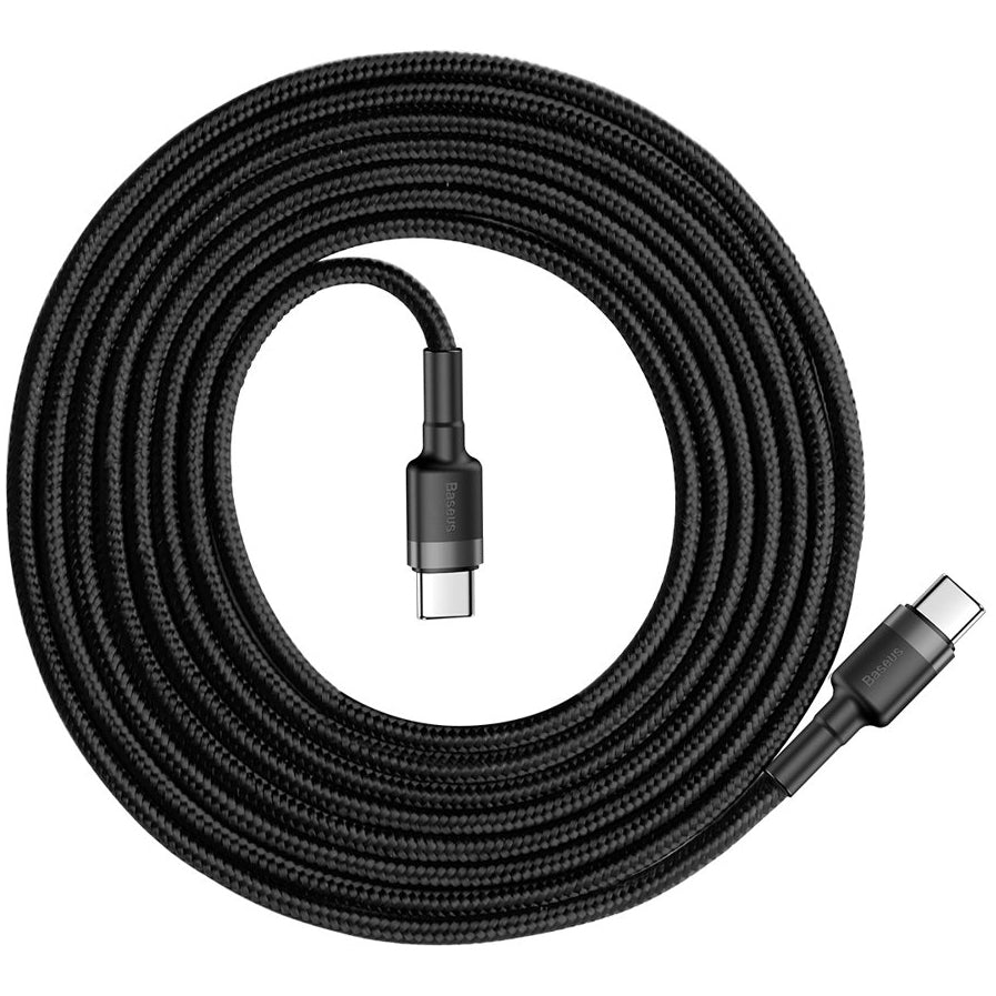 USB-C Data- og Opladningskabel - USB-C Baseus Cafule, 60W, 2m, Sort CATKLF-HG1