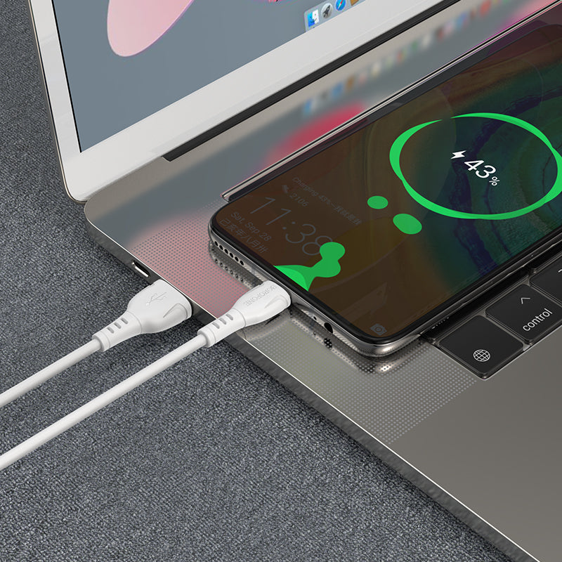 Data- og opladningskabel USB-A - USB-C Borofone BX51 Triumph, 20W, 1m, Hvid