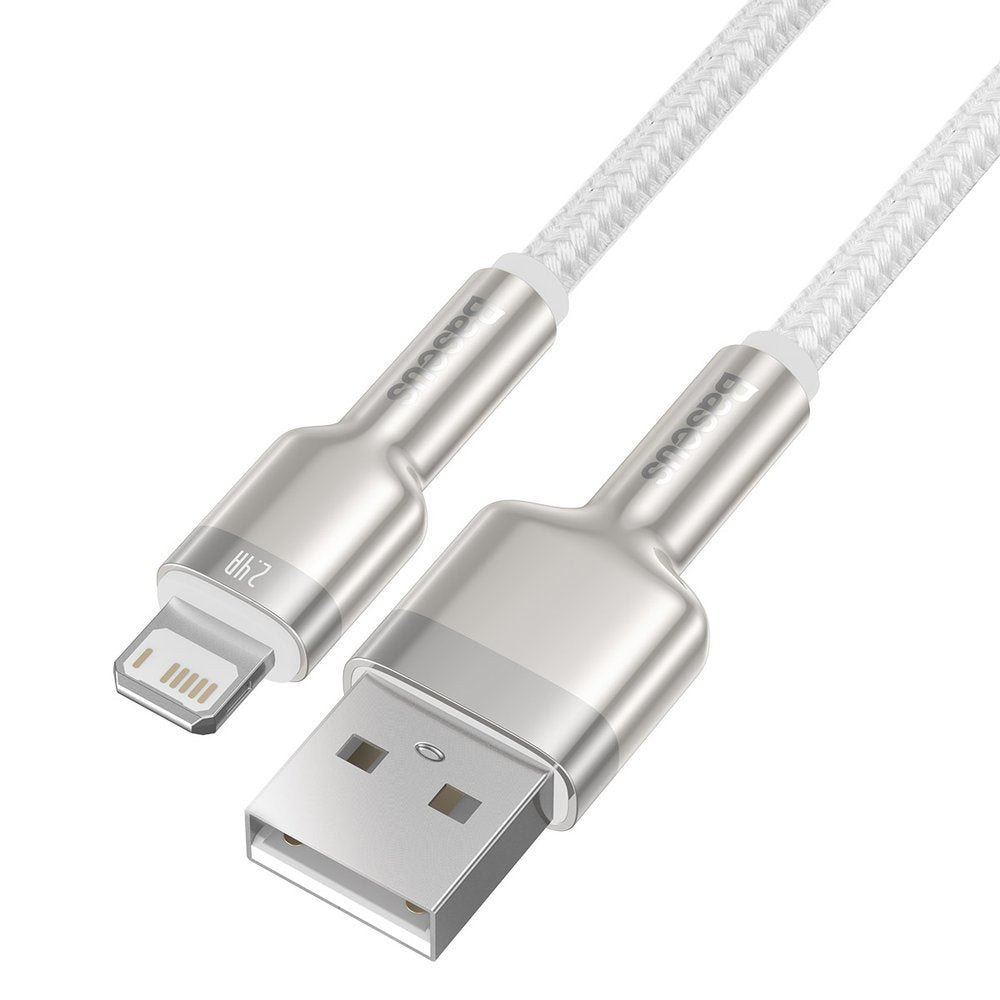 Data- og opladningskabel USB-A - Lightning Baseus Cafule Metal Series, 18W, 1m, hvid CALJK-A02