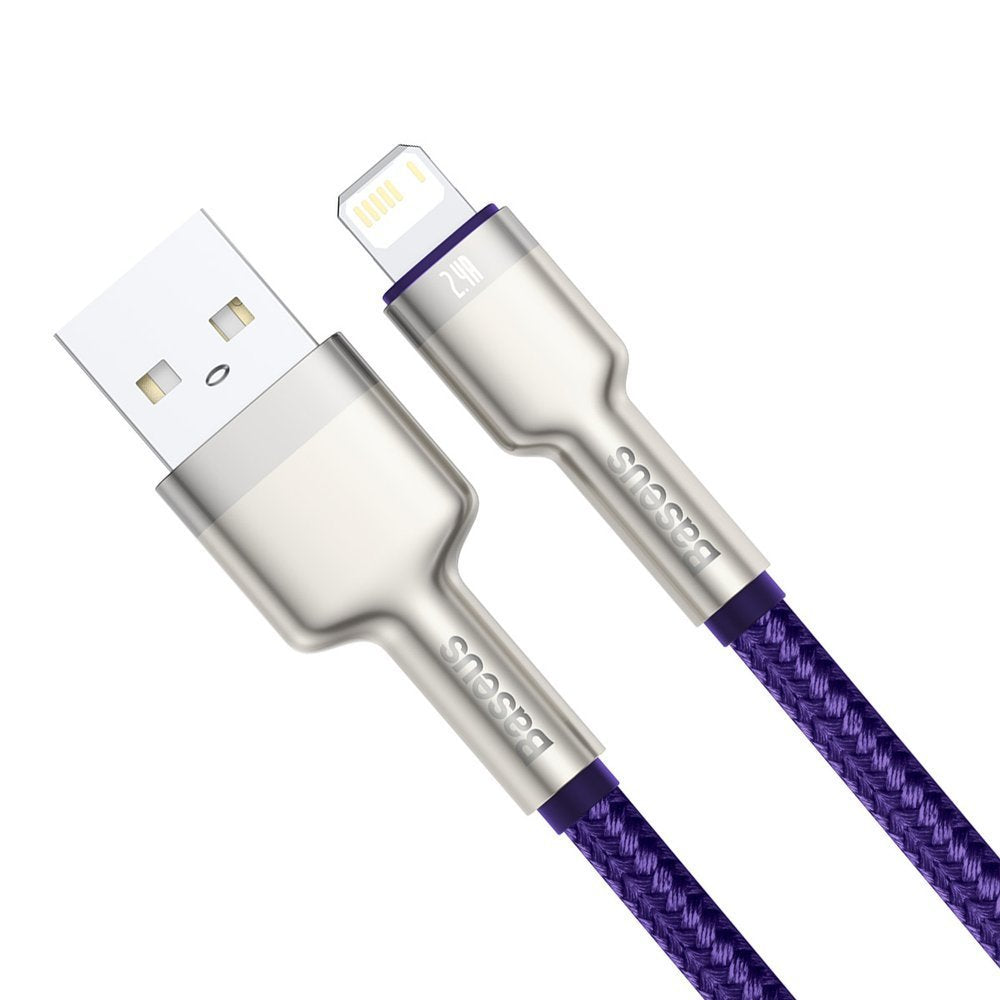 Data- og opladningskabel USB-A - Lightning Baseus Cafule Metal Series, 18W, 1m, Lilla CALJK-A05