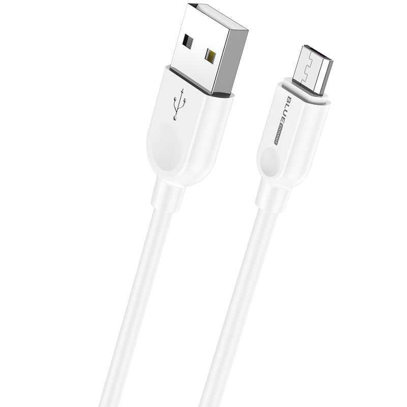 USB-A til microUSB data- og opladningskabel BLUE Power BM2BX14 LinkJet, 18W, 2m, hvid