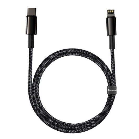 Data- og opladningskabel USB-C - Lightning Baseus Tungsten Tungsten Gold, 20W, 1m, sort CATLWJ-01 CATLWJ-01