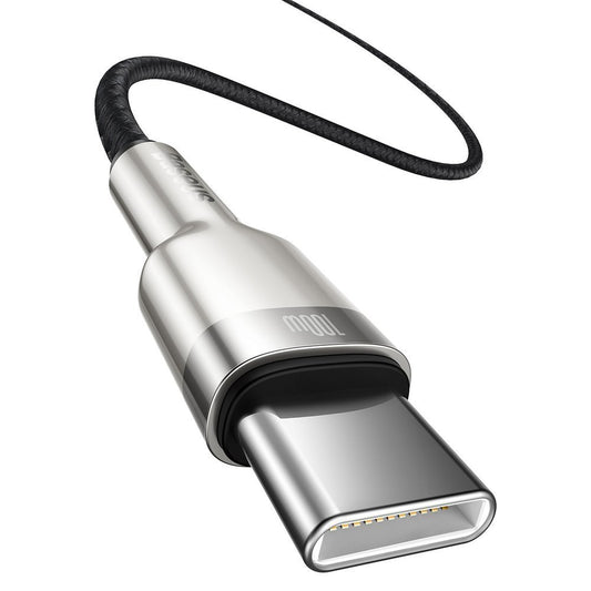 USB-C data- og opladningskabel - USB-C Baseus Cafule Metal Series, 100W, 1m, sort CATJK-C01