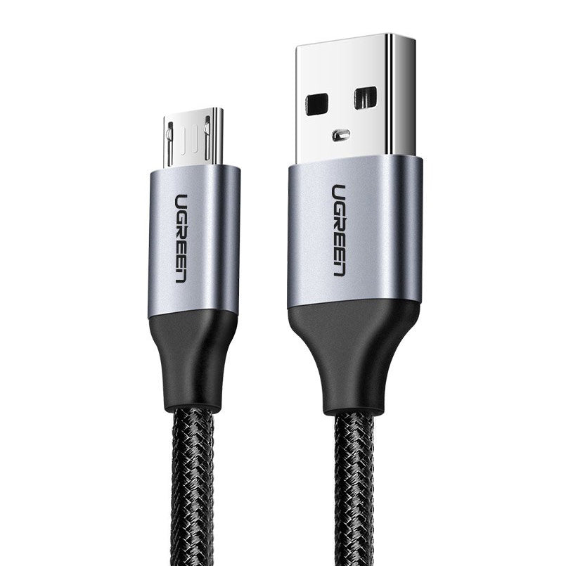 Data- og opladningskabel USB-A - microUSB UGREEN US290, 18W, 1,5 m, Sort