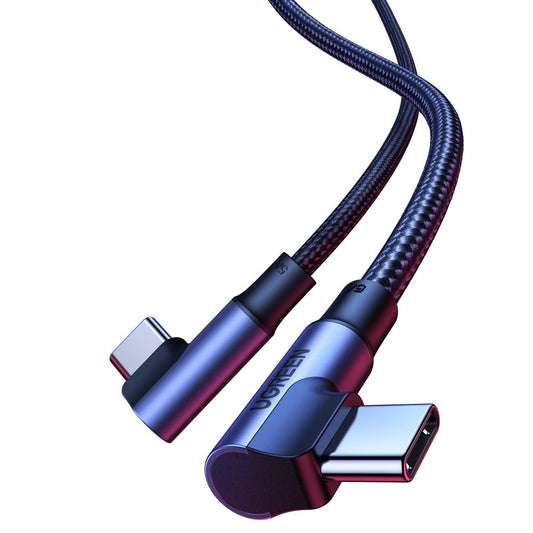 USB-C data- og opladningskabel - USB-C UGREEN US335 vinklet, 100W, 1m, sort