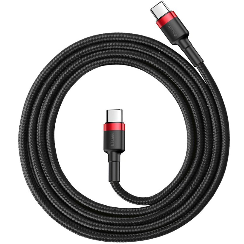 USB-C data- og opladningskabel - USB-C Baseus Cafule, 60W, 1m, rød CATKLF-G91
